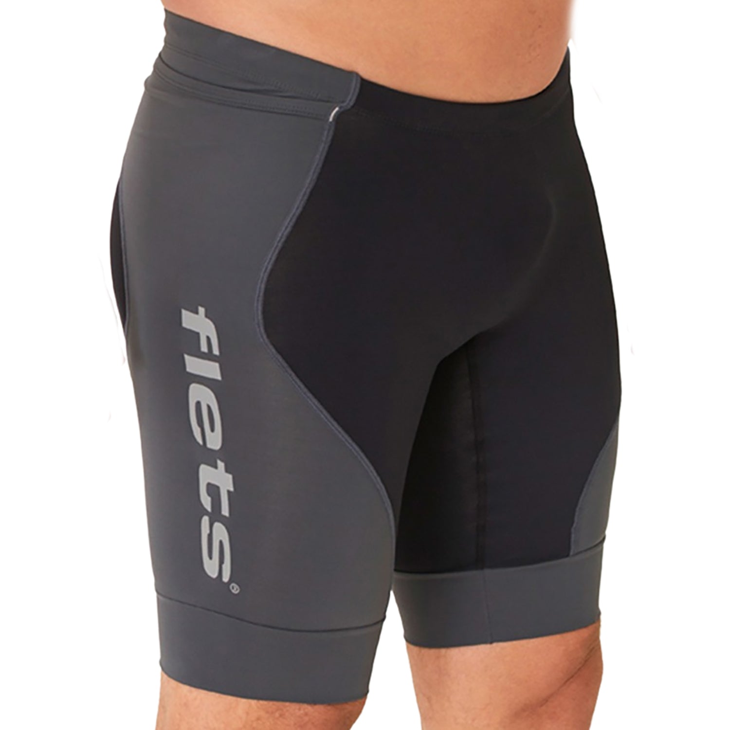 Bermuda Multisport Running - Preta c/ Lateral Estanho l logo F ESTANHO l Masc Bermuda Corrida Masculina Compressão Parte de Baixo Flets